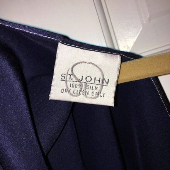 Vintage St. John Navy Silk Scarf - Picture 5 of 5